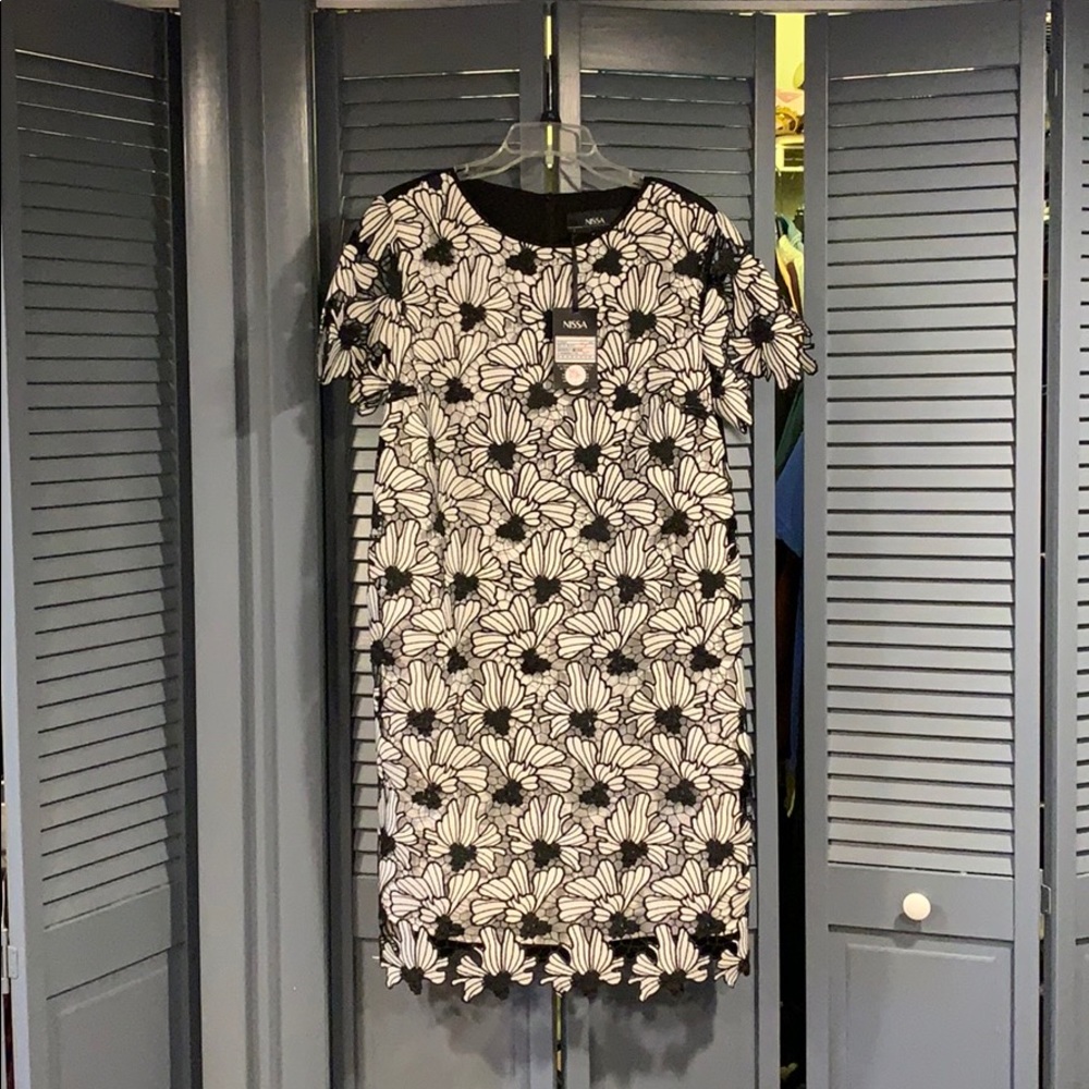 Black and White lace overlay NISSA dress